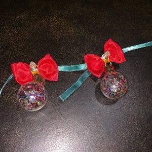 Christmas Bulb Bow Earrings